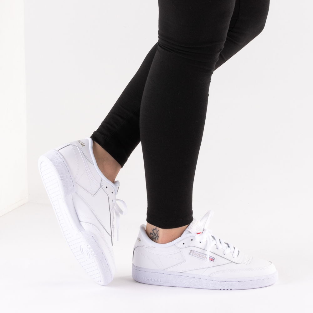Womens Reebok Club C 85 Athletic Shoe - White / Light Gray