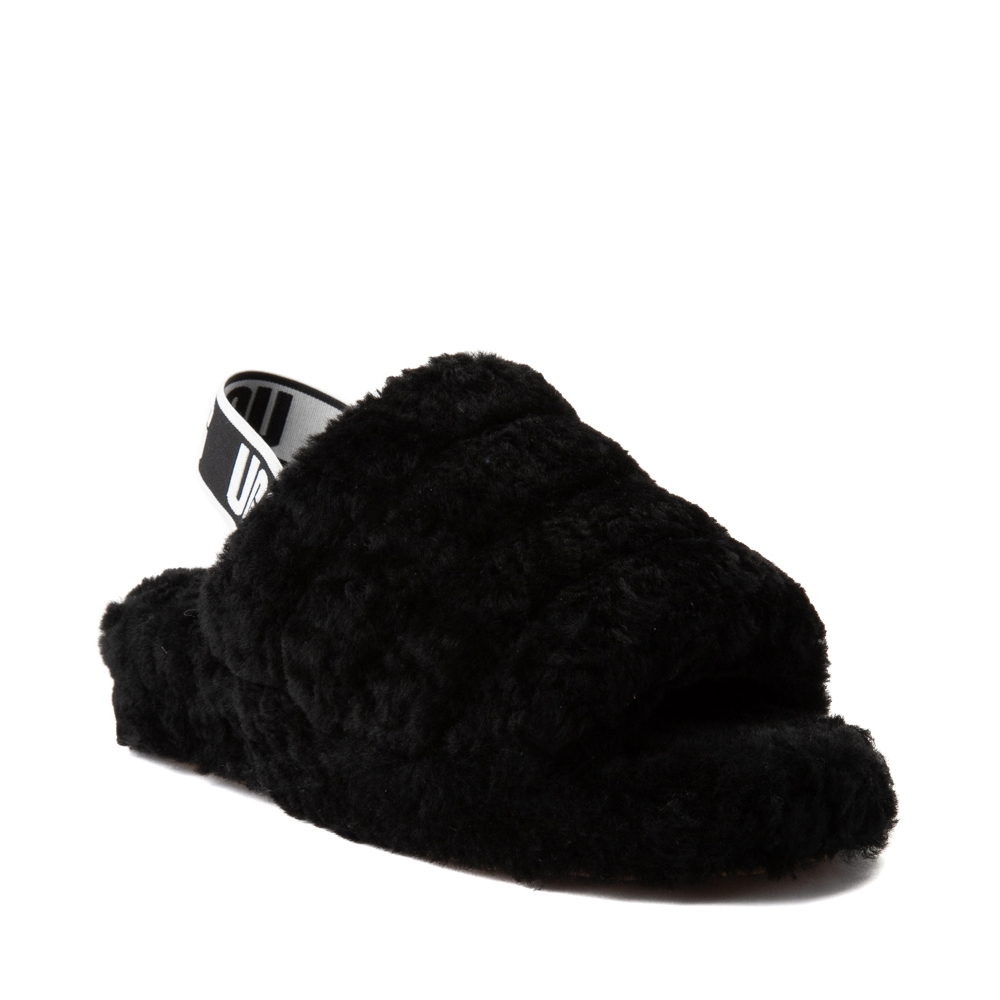 black fluffy uggs