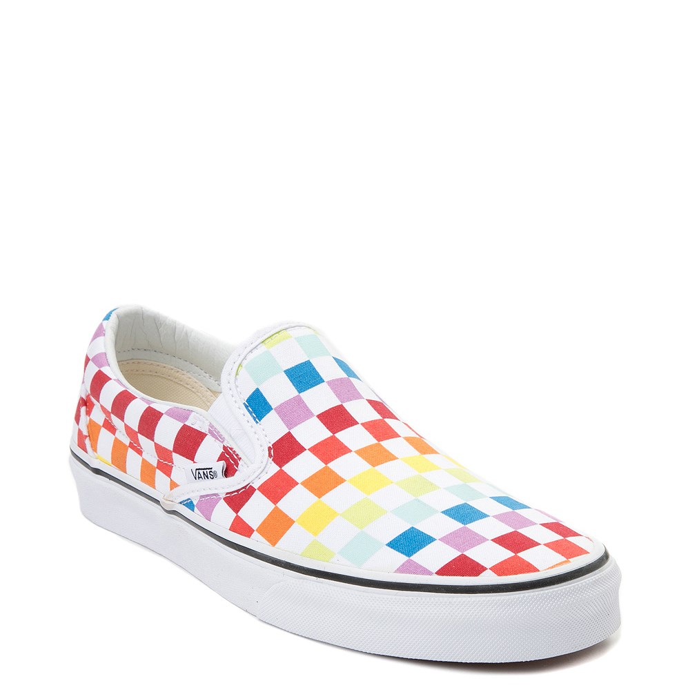 checkered vans slip ons