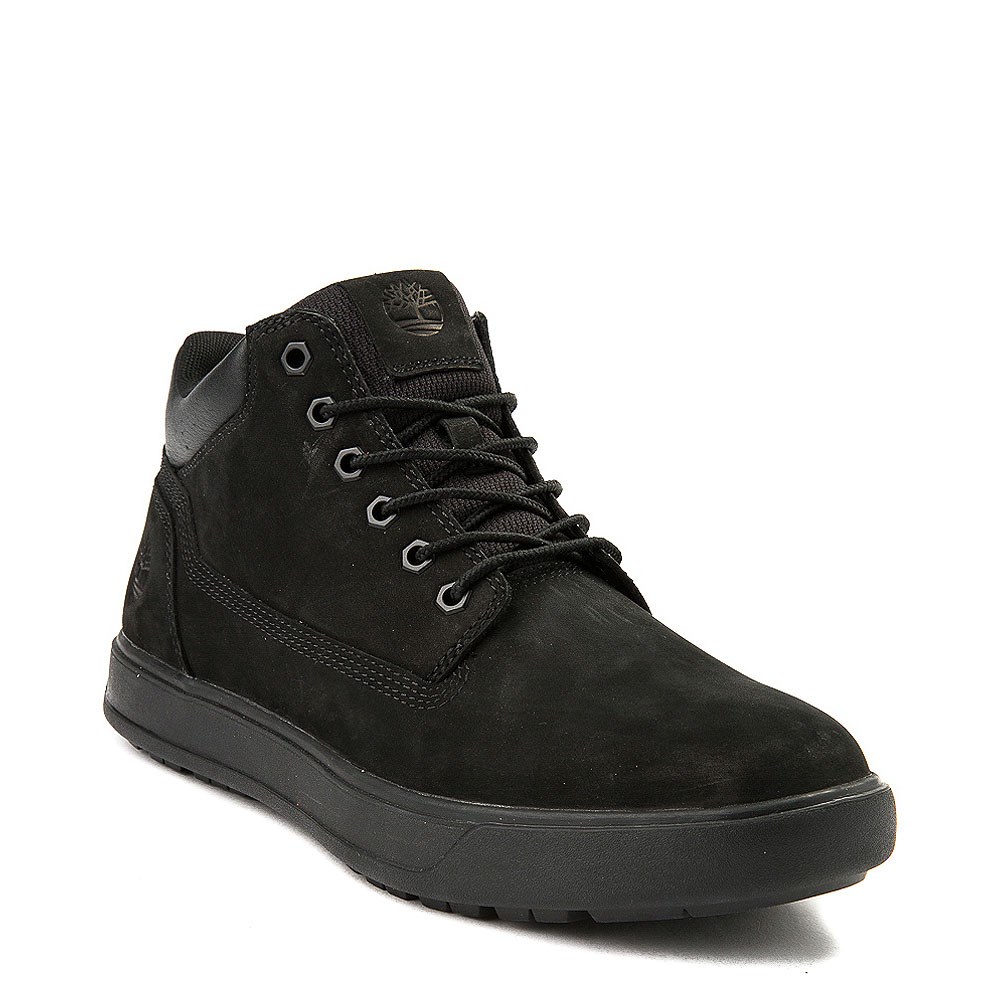 timberland black leather chukka boots