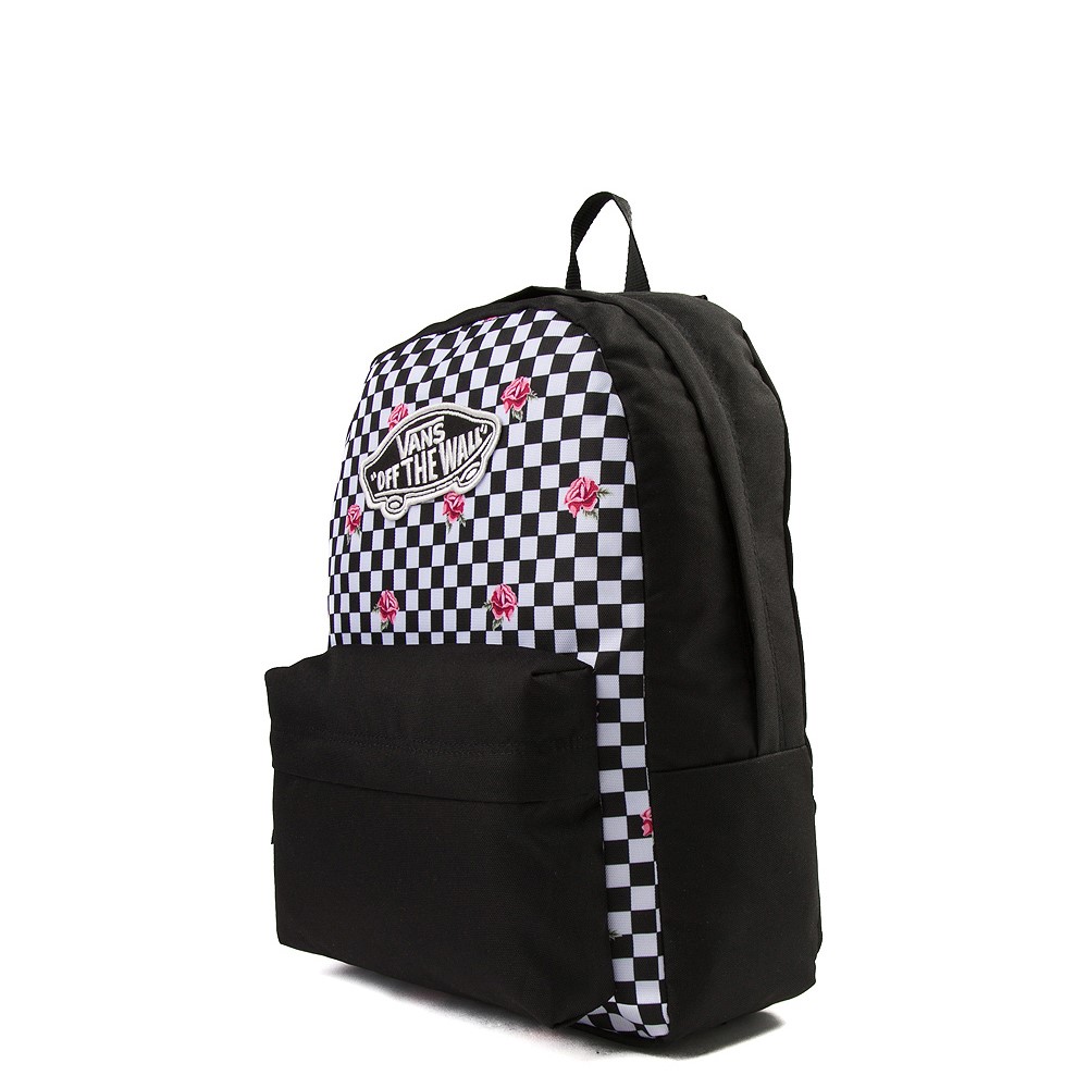 vans rose checkered backpack