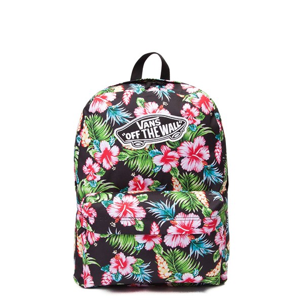 vans realm backpack in cream hawaiian print