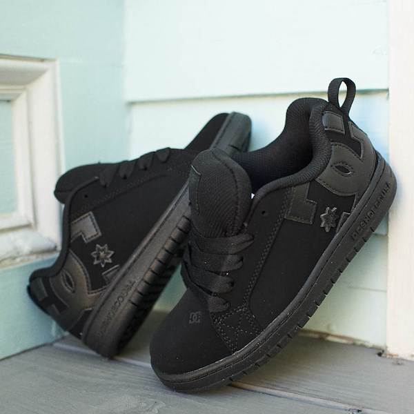 alternate view DC Court Graffik Skate Shoe - Little Kid / Big Kid - Black MonochromeHERO