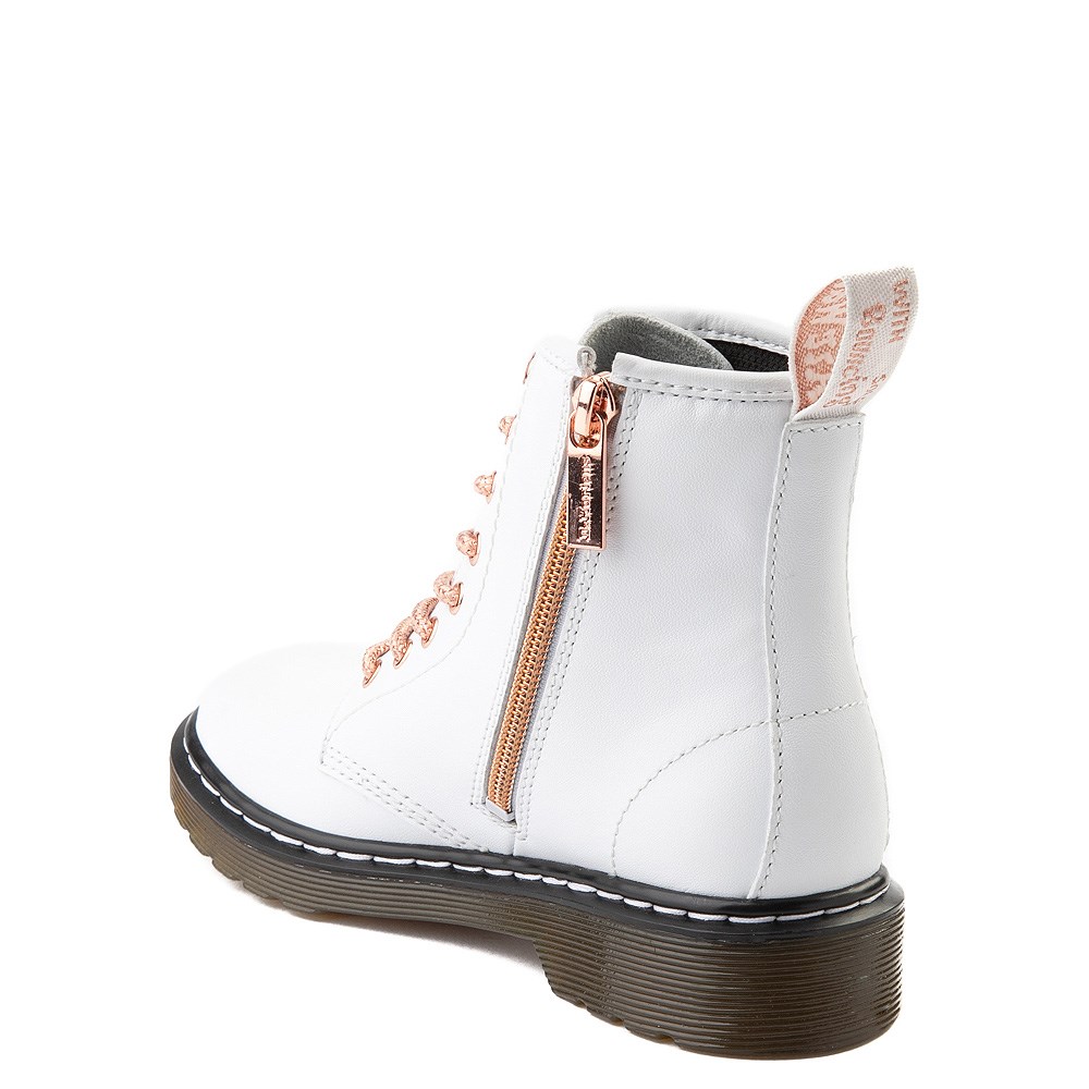 white and rose gold dr martens