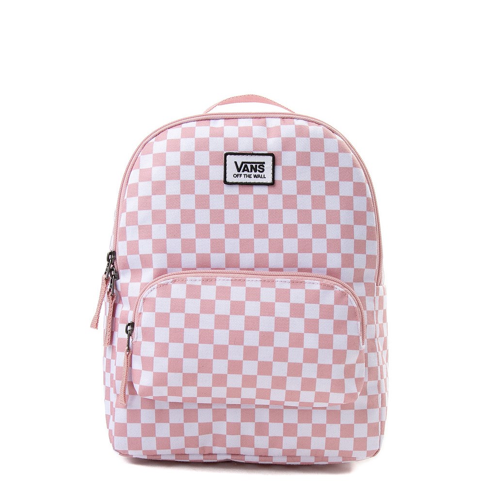 vans pink and white checkered backpack