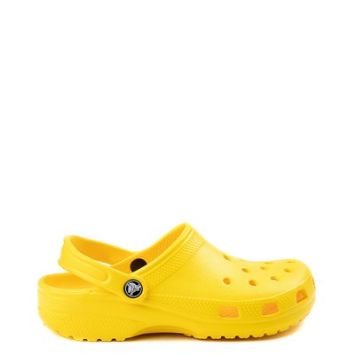 yellow crocs with fur inside