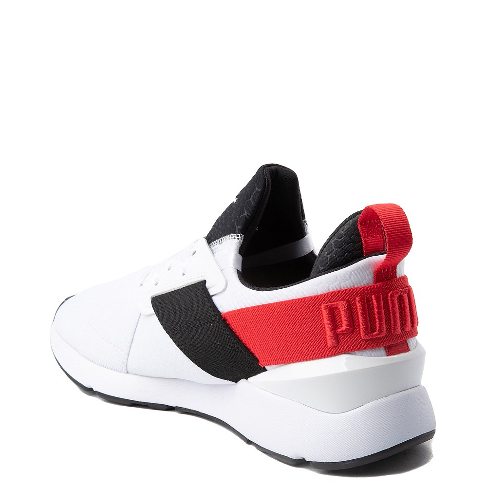puma red white and black shoes