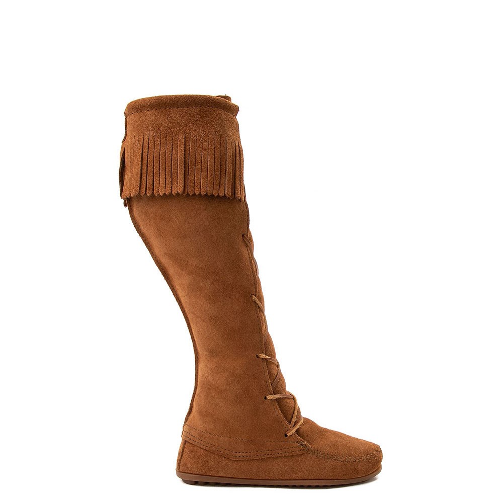 minnetonka front lace knee high boot