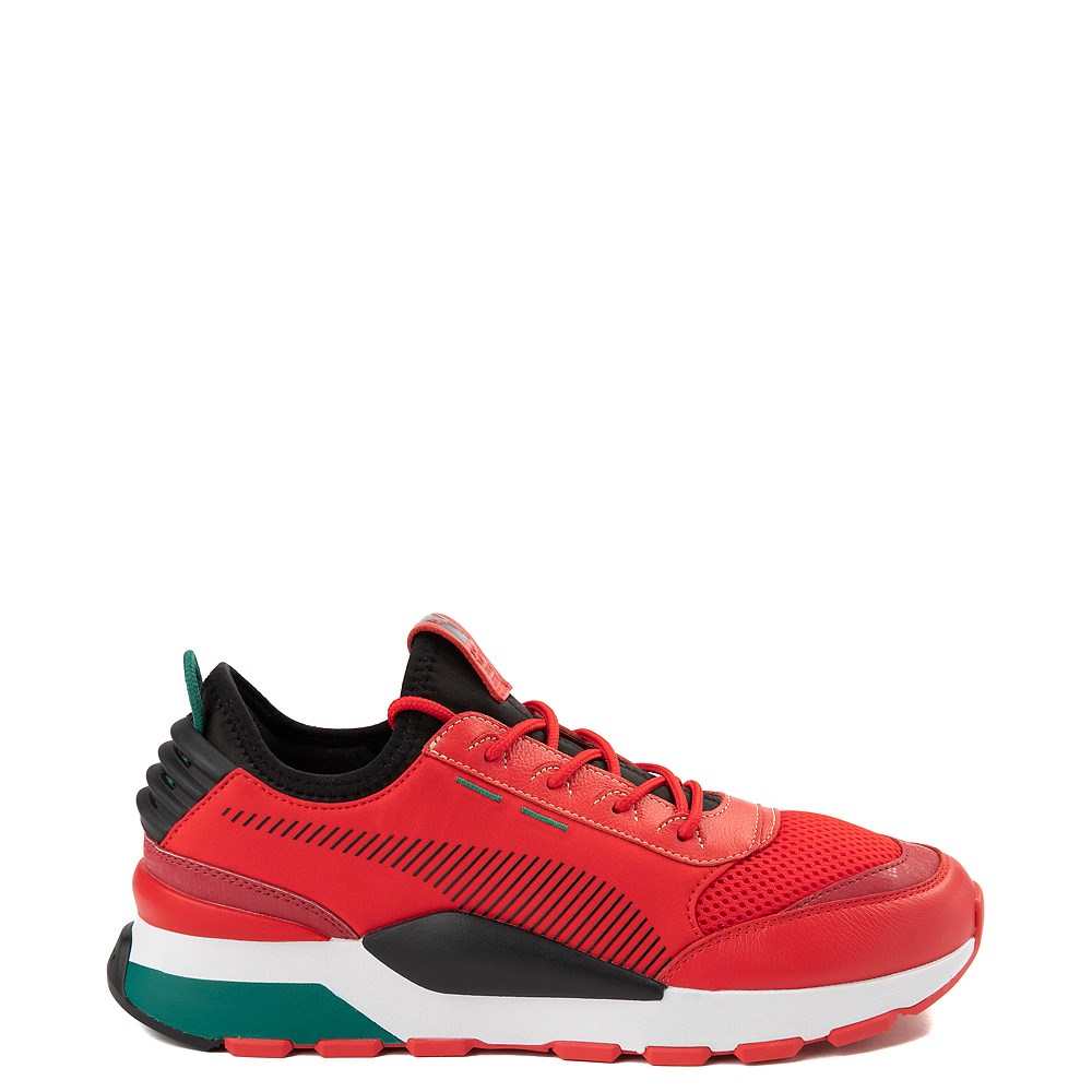 puma red and black shoes