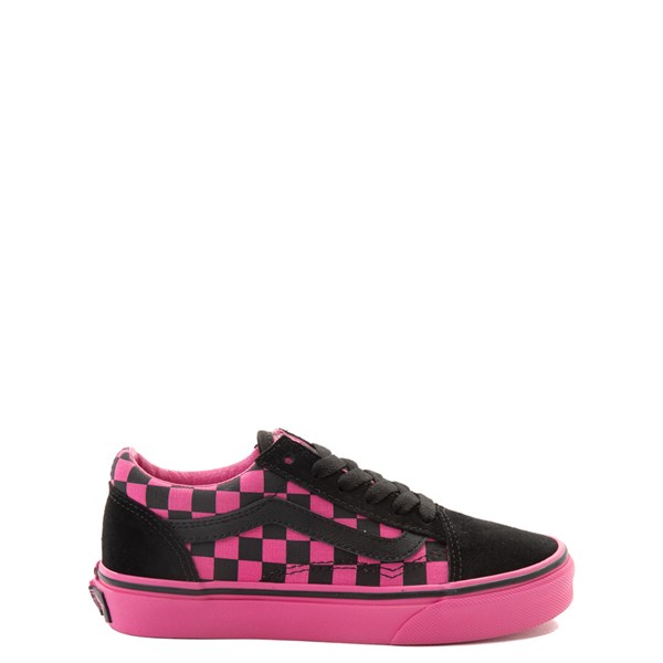 hot pink and black checkered vans
