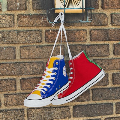 yellow and red converse