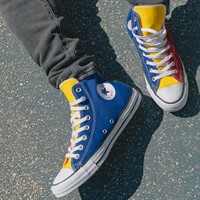 blue yellow converse