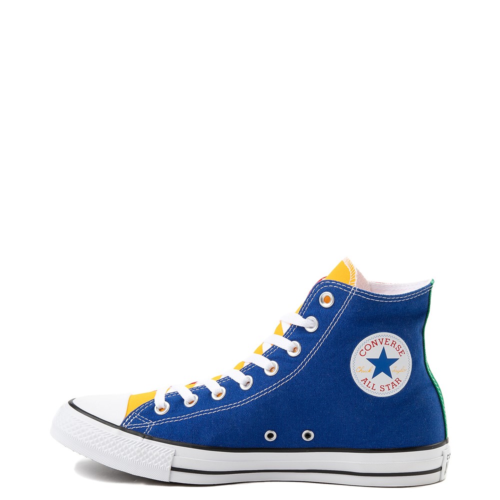 red blue green yellow converse