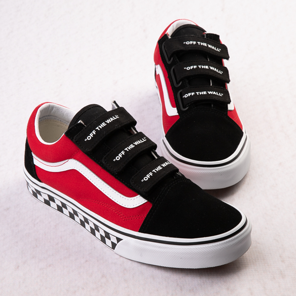 Vans Skool V Logo Skate Shoe - Red / Black | Journeys
