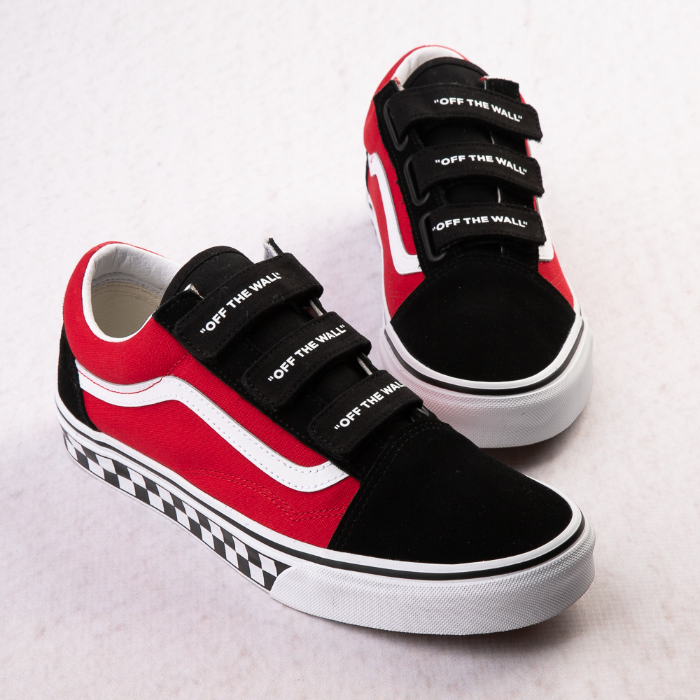 Vans Old Skool V Logo Pop Skate Shoe - Red / Black | Journeys