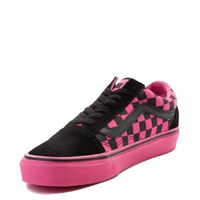 vans checkered pink and black