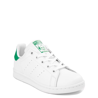 all white adidas with green