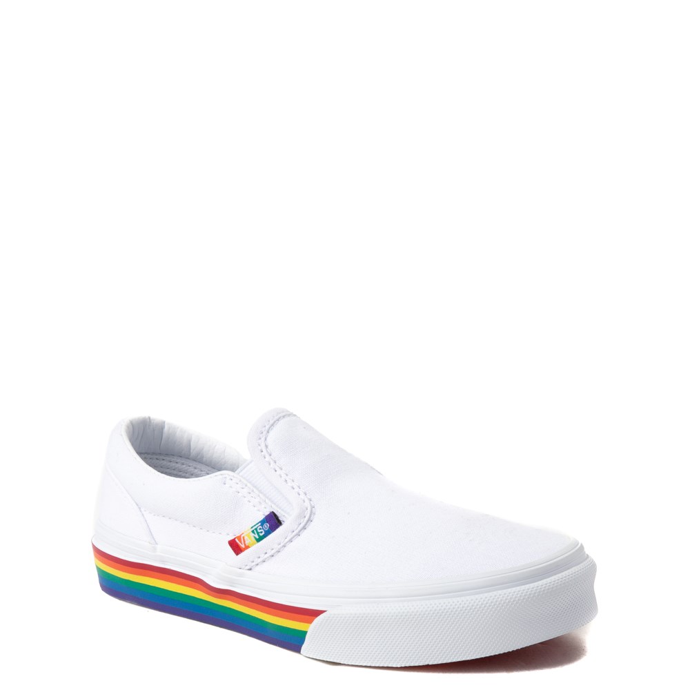 white vans with rainbow bottoms