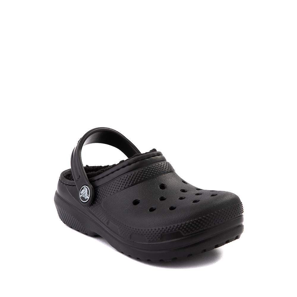 Crocs Classic Fuzz-Lined Clog - Baby / Toddler - Black | Journeys