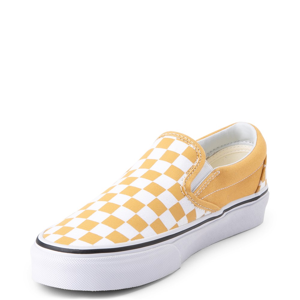 mustard vans checkerboard