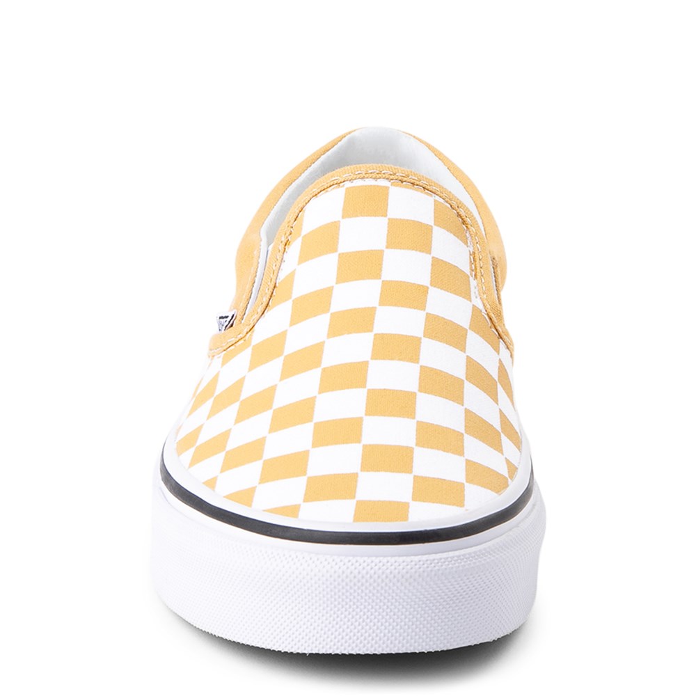 yellow checkerboard vans size 7