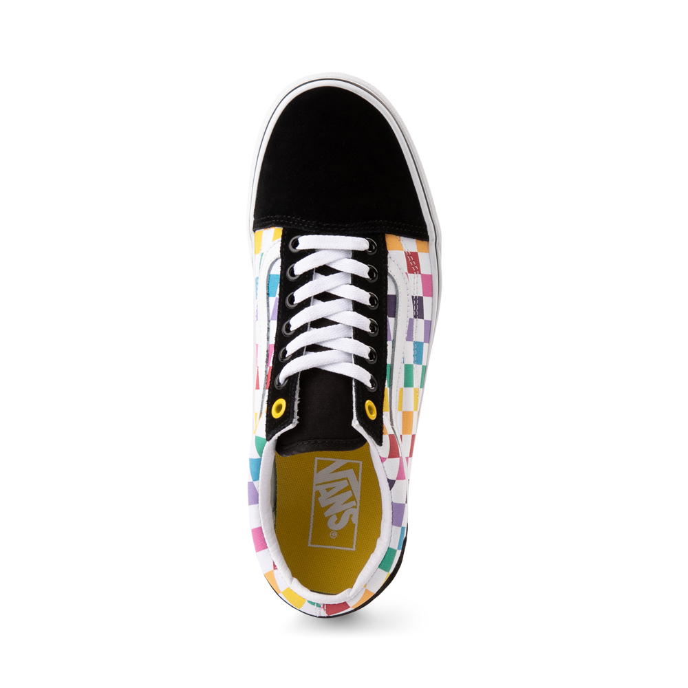 vans ward rainbow checkered skate shoes