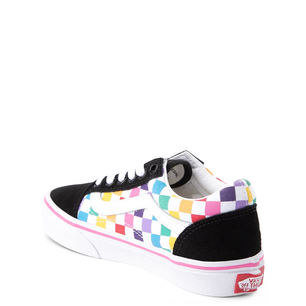 rainbow vans checkerboard