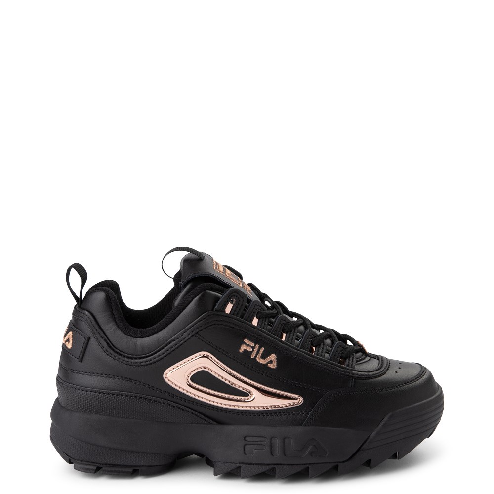 black and rose gold women's sneakers