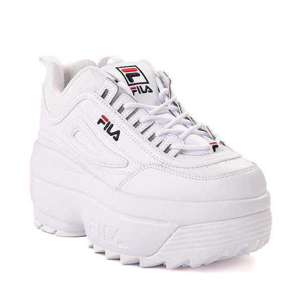 Forsøg royalty digital Womens Fila Disruptor Platform Wedge Athletic Shoe - White | Journeys