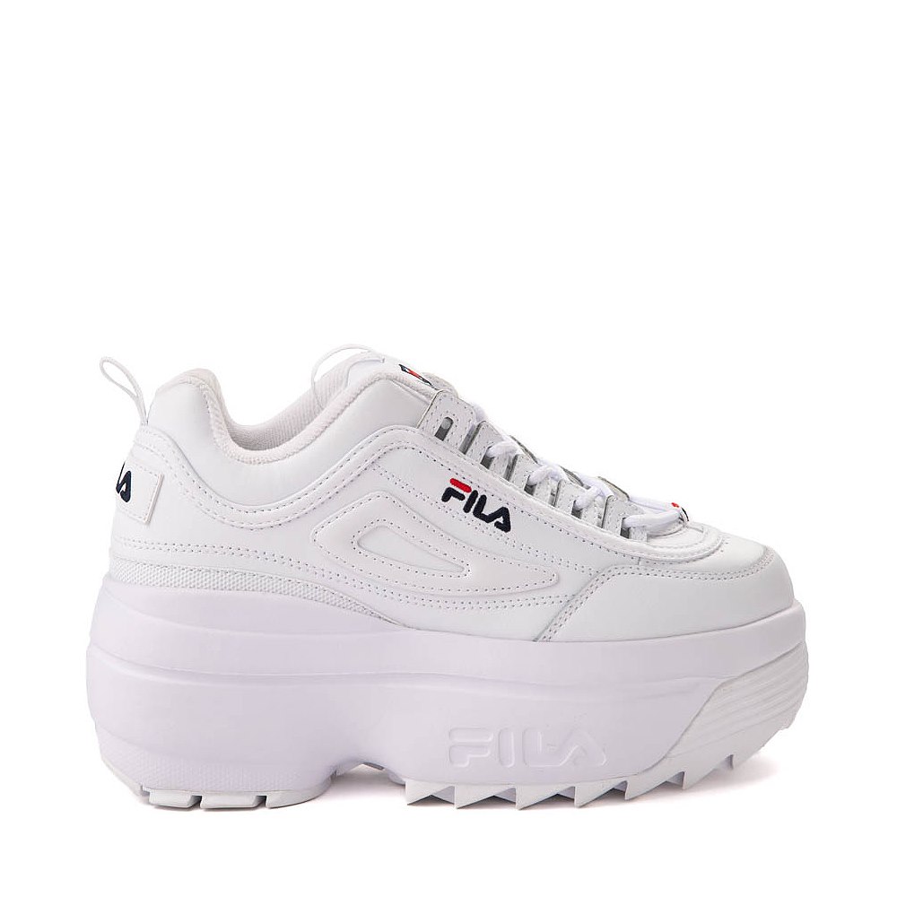 Womens Fila Disruptor Platform Wedge Athletic Shoe - White