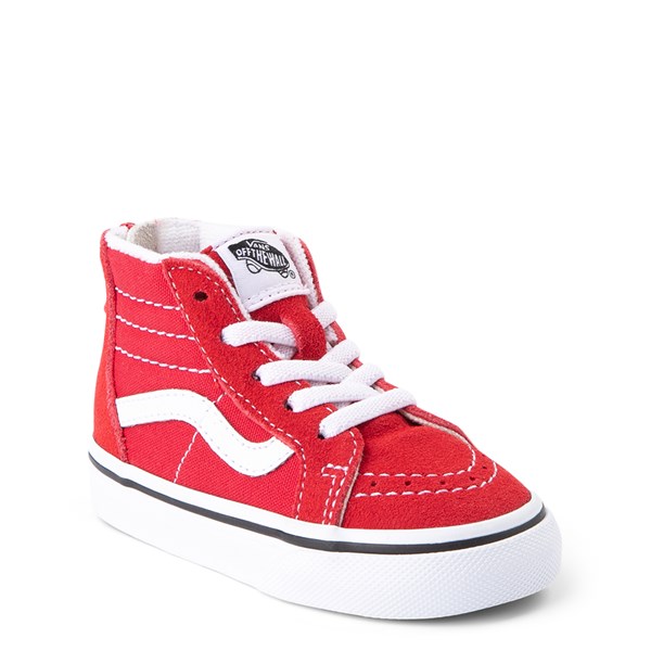 red and white high top vans journeys