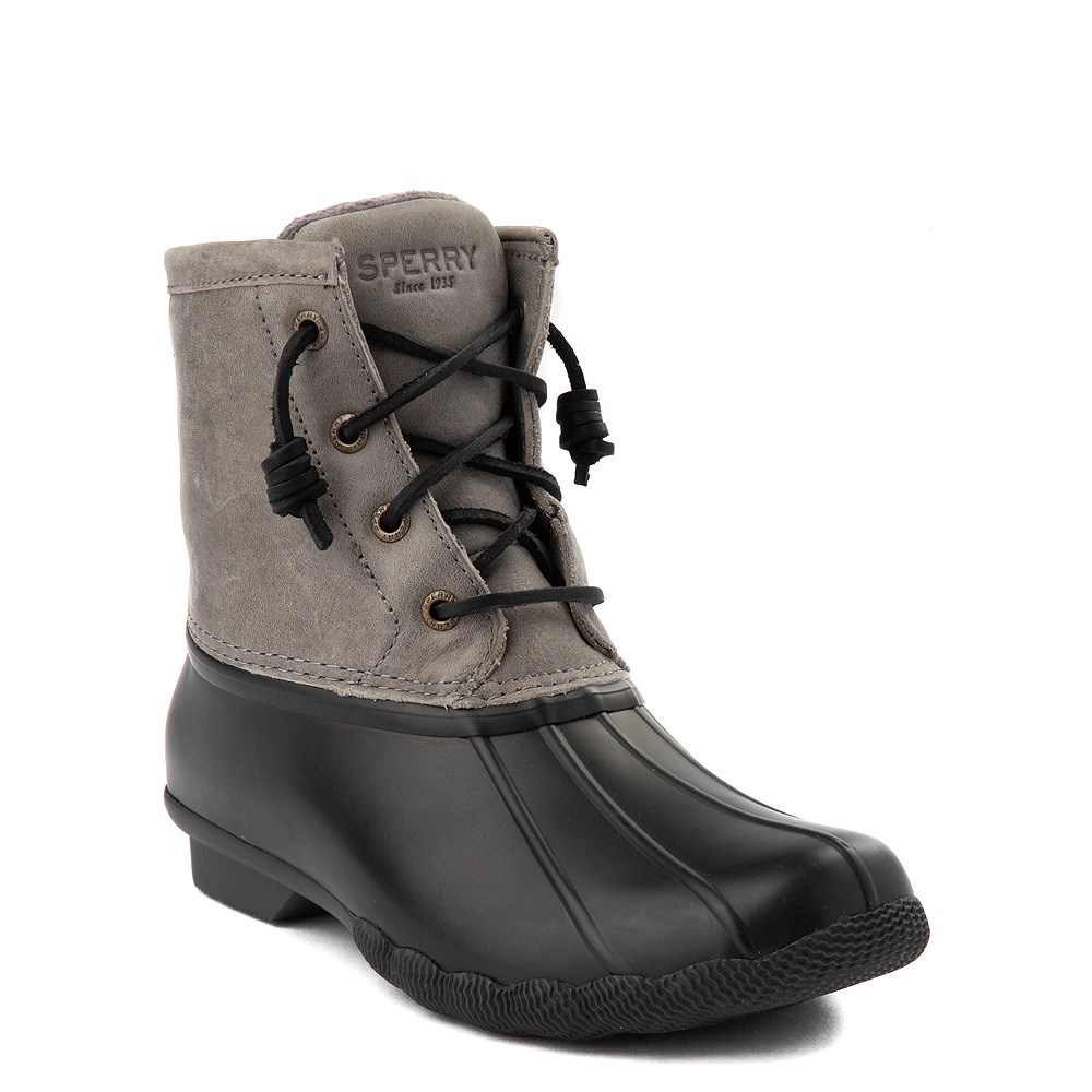 sperry duck boots black and gray