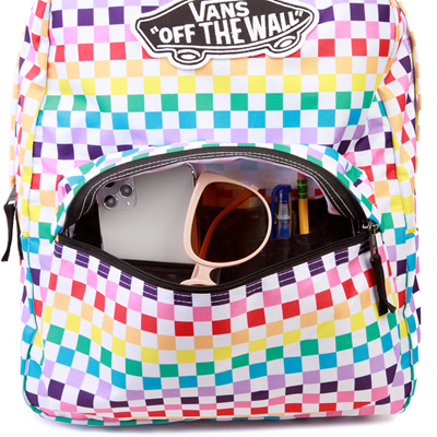 rainbow checkerboard vans backpack