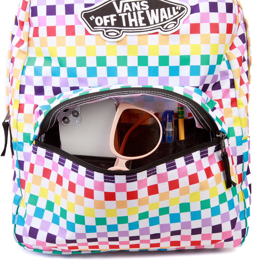 vans rainbow checkered realm backpack