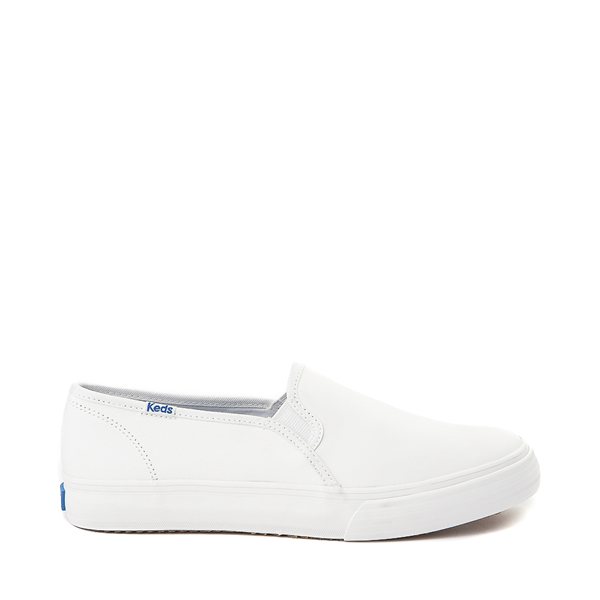 Womens Keds Double Decker Slip On Leather Casual Shoe - White