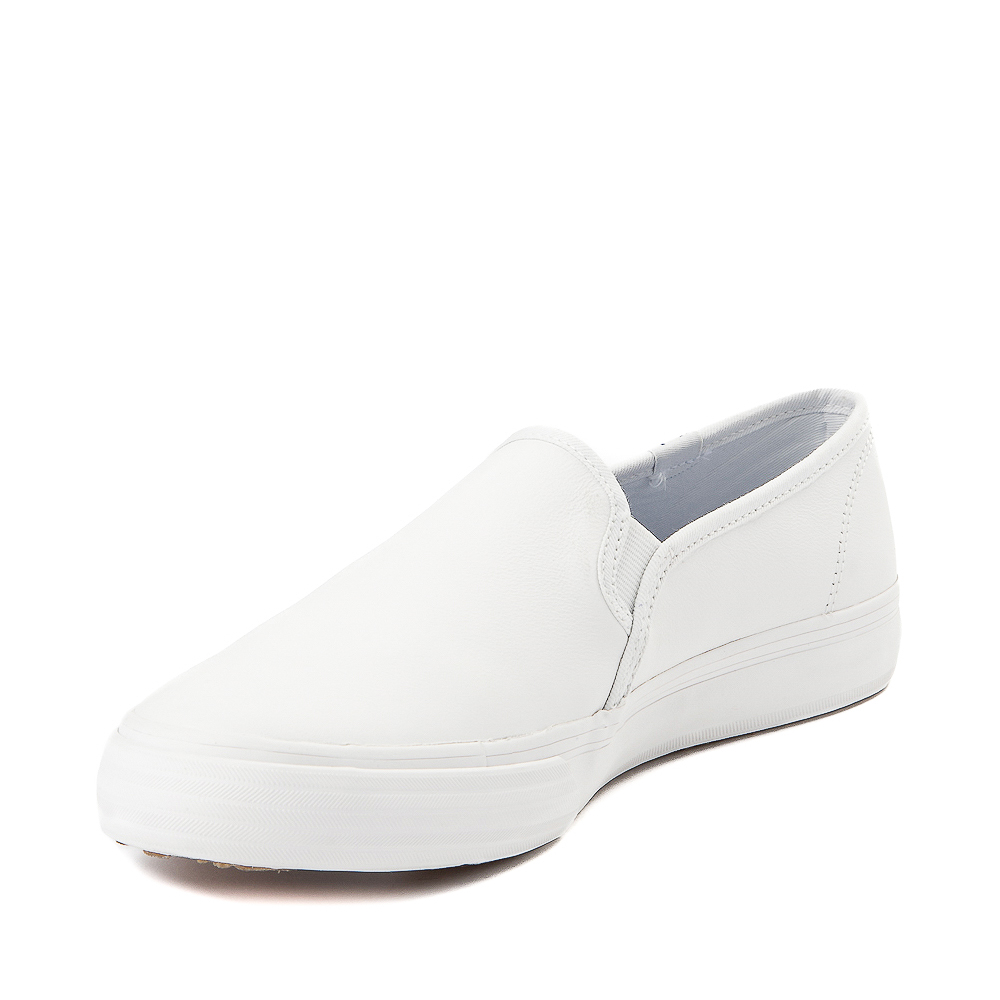 Womens Keds Double Decker Slip On Leather Casual Shoe - White | Journeys