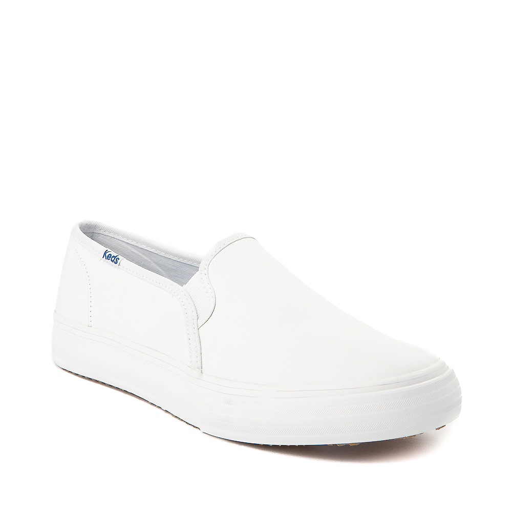 Womens Keds Double Decker Slip On Leather Casual Shoe - White | Journeys