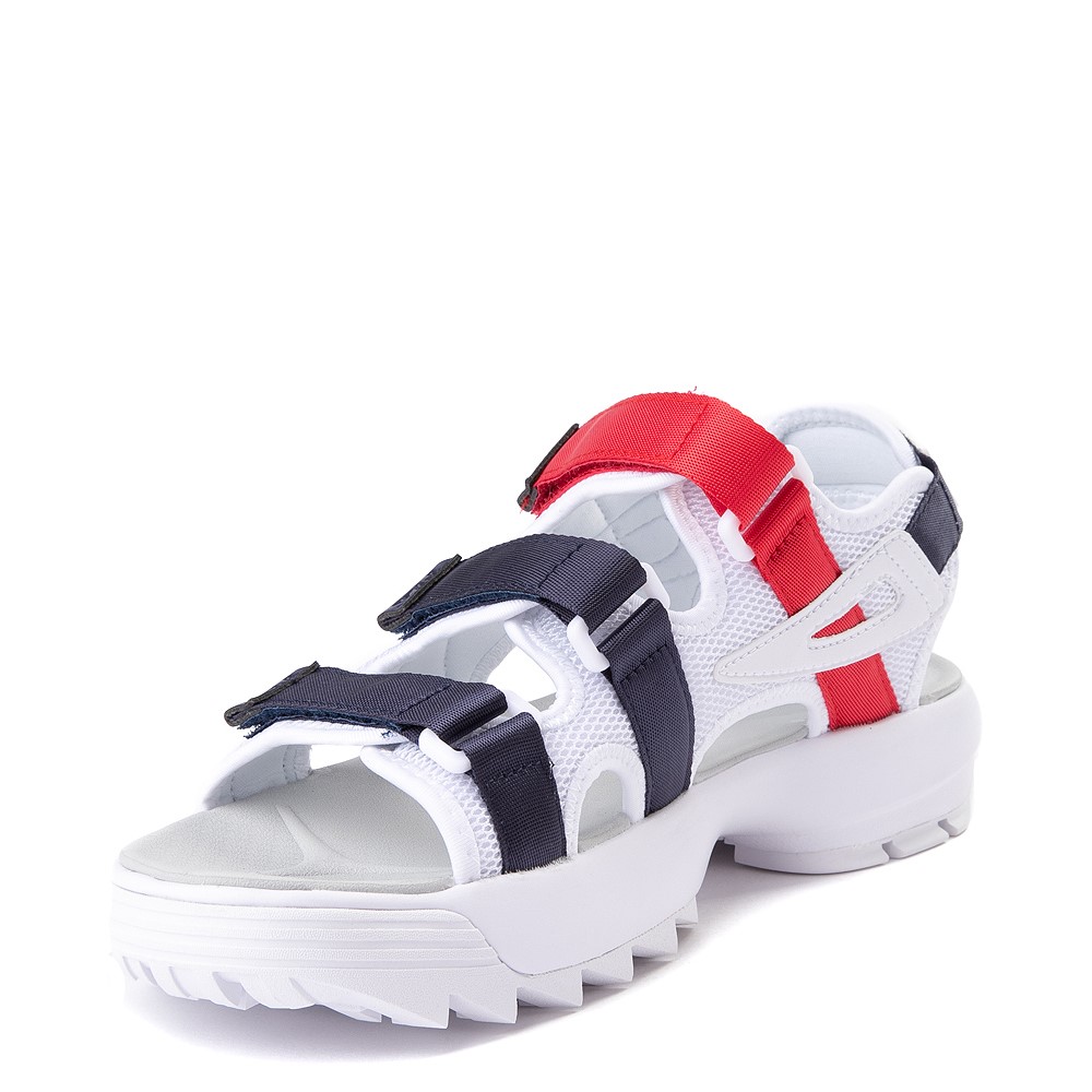 white fila disruptor sandals
