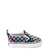 vans slip on iridescent checkerboard