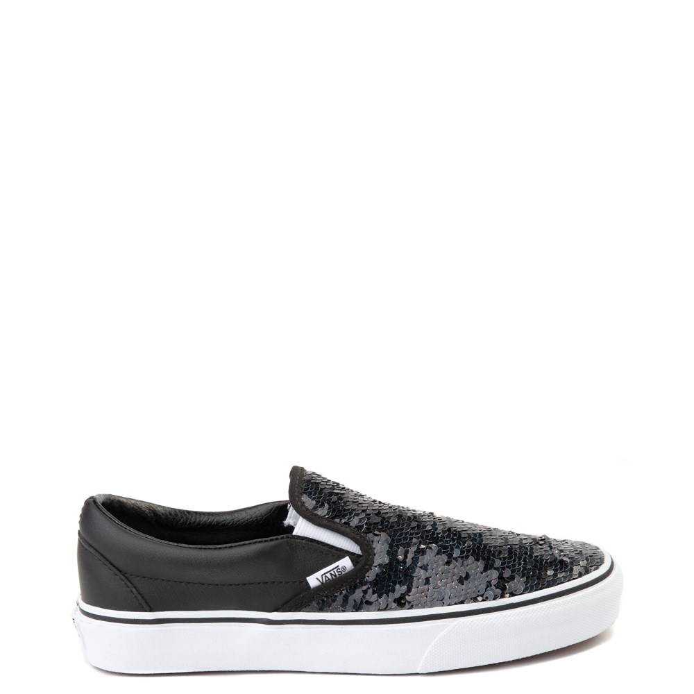 black sparkle slip on sneakers