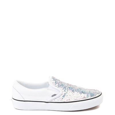 Vans Slip On Flipping Sequins Skate Shoe White Vans Slip On Flipping Sequins Skate Shoe White