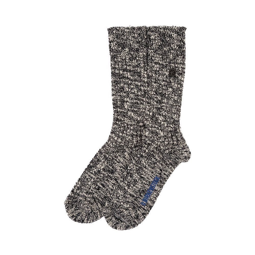Womens Birkenstock Slub Crew Socks - Black
