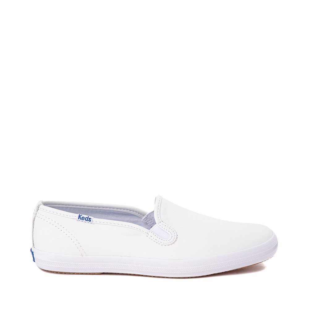 Womens Keds Champion Slip On Leather Casual Shoe - White
