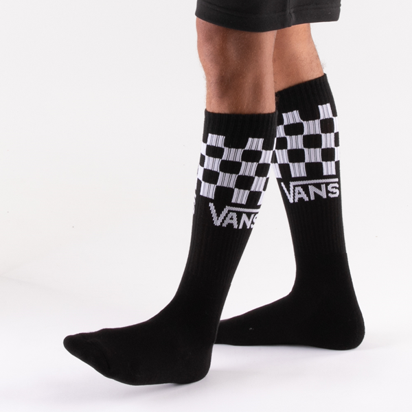 Mens Vans Checkered Crew Socks 3 Pack Black / White / Gray Journeys