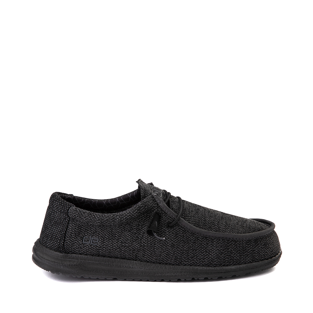 MENS CASUAL SHOES HEY DUDE "WALLY" JET BLACK 