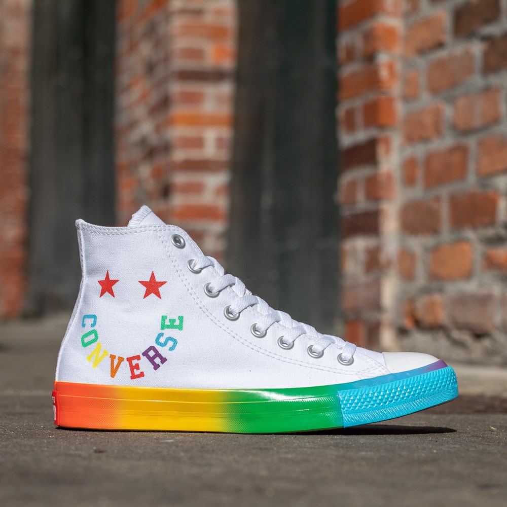 white converse rainbow sole