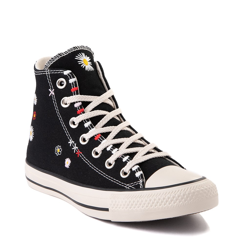 converse chuck taylor embroidered floral platform women's shoe