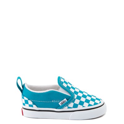 turquoise checkered vans