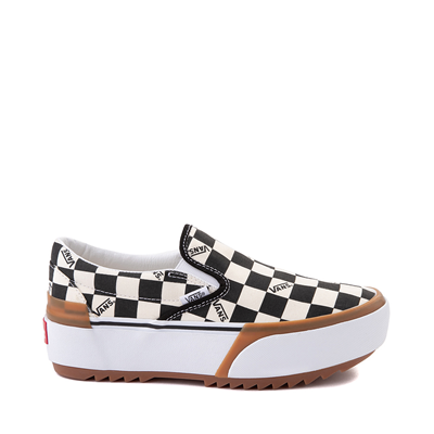 Alternate view of Vans Slip On Stacked Checkerboard Skate Shoe - Black / White