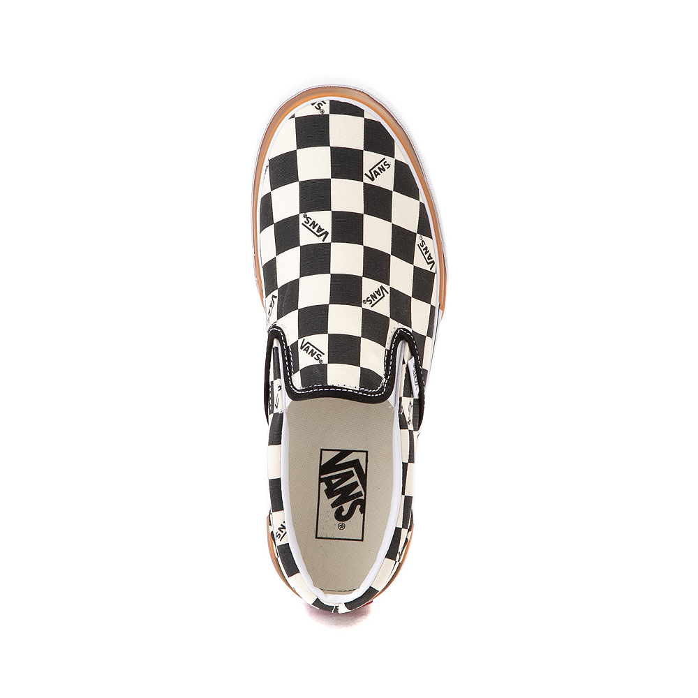 Vans Slip On Stacked Checkerboard Skate Shoe - Black / White | Journeys ...
